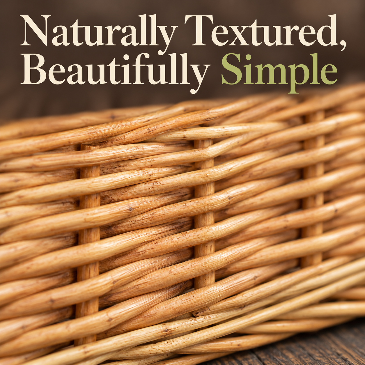 One empty lined woven basket with approximate body dimensions in inches