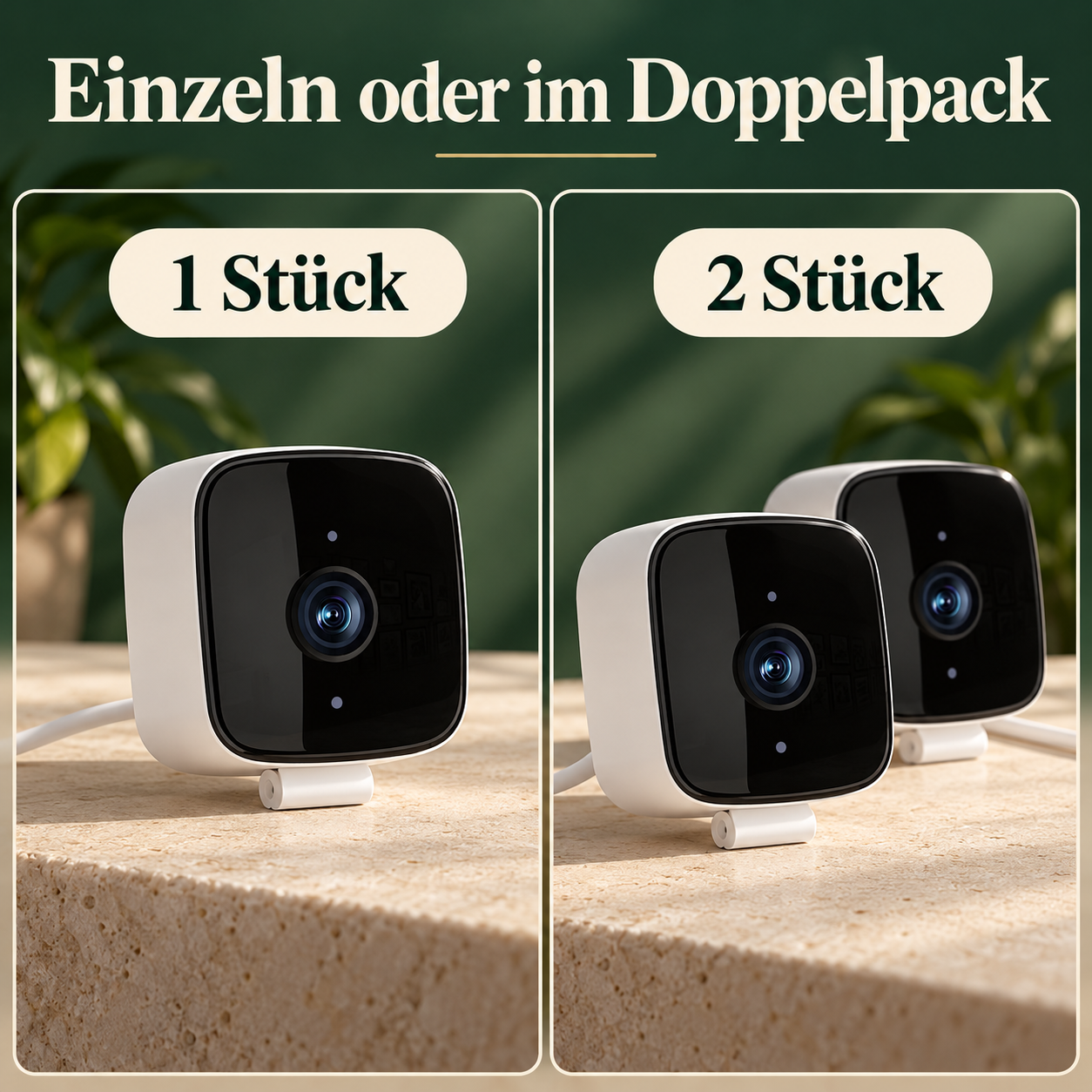 Vergleich der Auswahl mit einer oder zwei WLAN-Fensterkameras