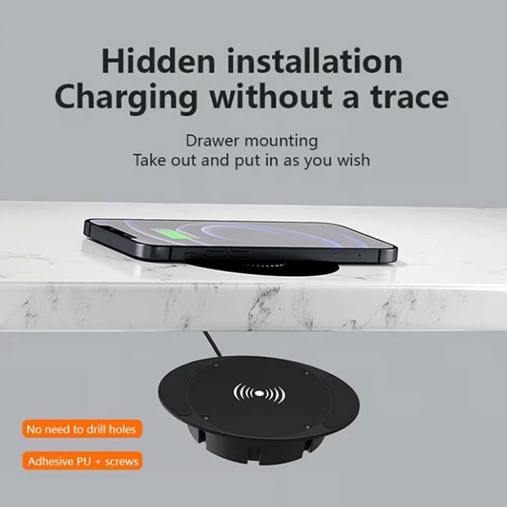 Invisible Under-Desk Wireless Charger