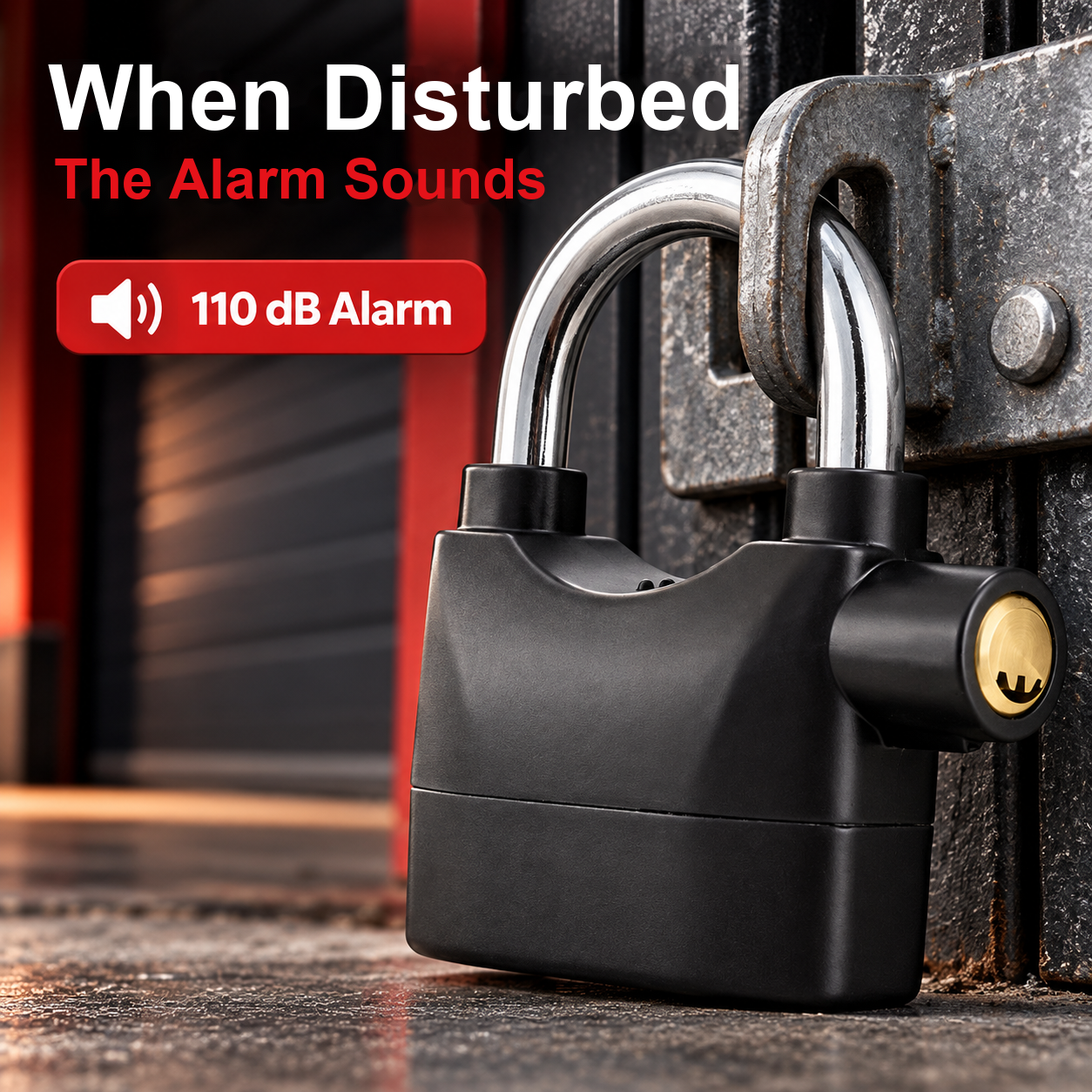 110 dB Vibration Alarm Padlock