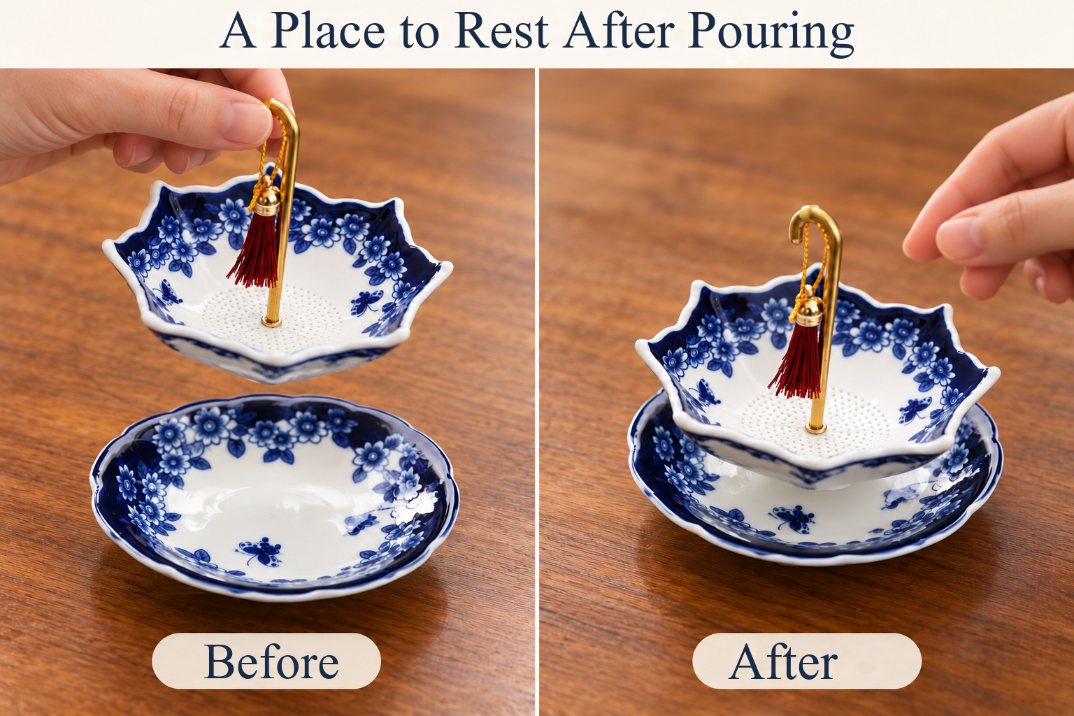 Product view: umbrella tea strainer for elegant tea moments