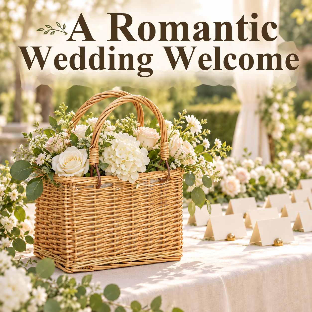 Woven flower basket for charming arrangements – product view