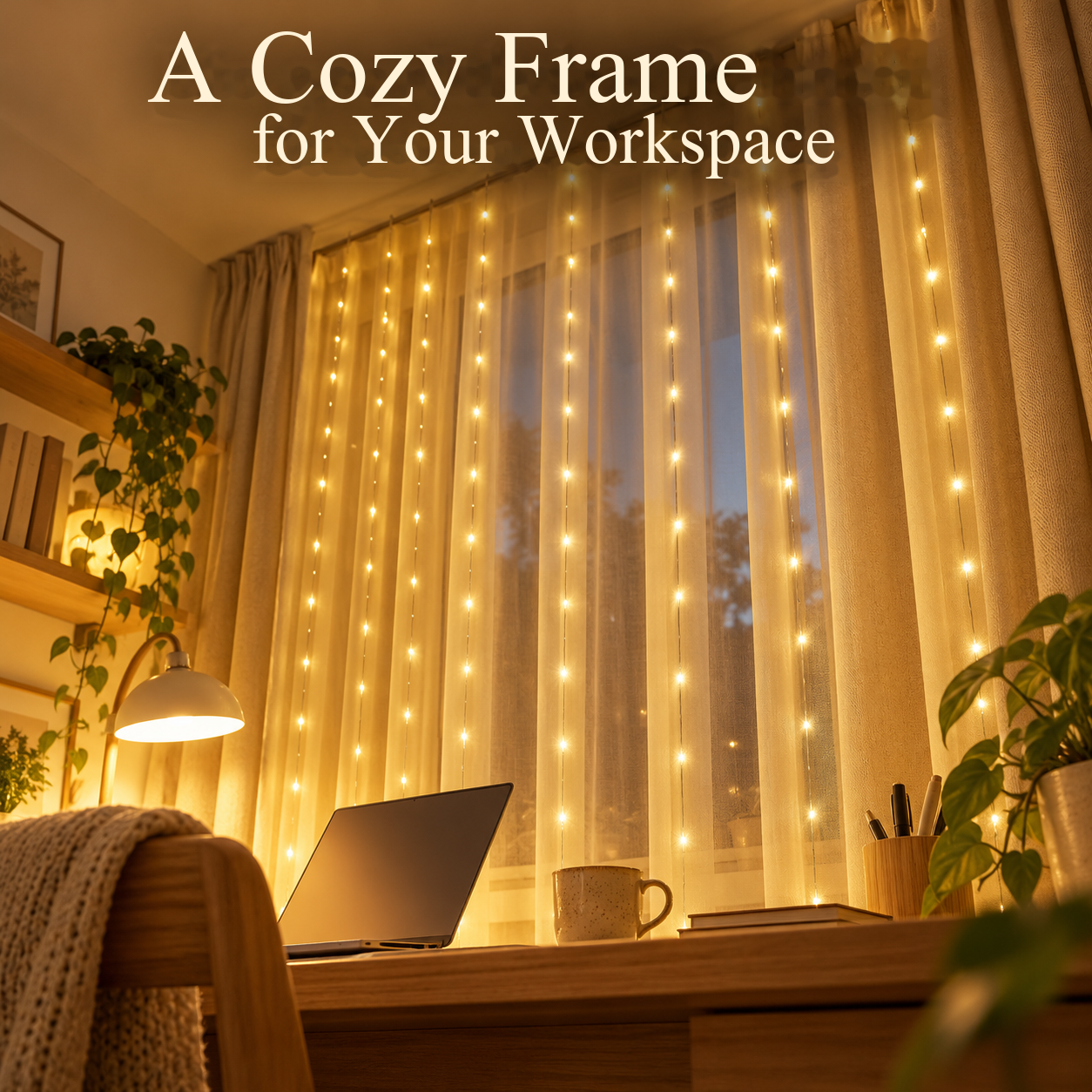 One curtain light set with remote, 3 × 3 m