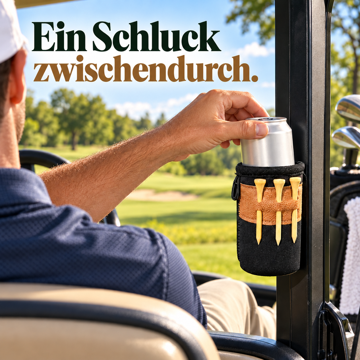 Golf-Getränkehalter: Getränk und Tees stets griffbereit – Anwendung