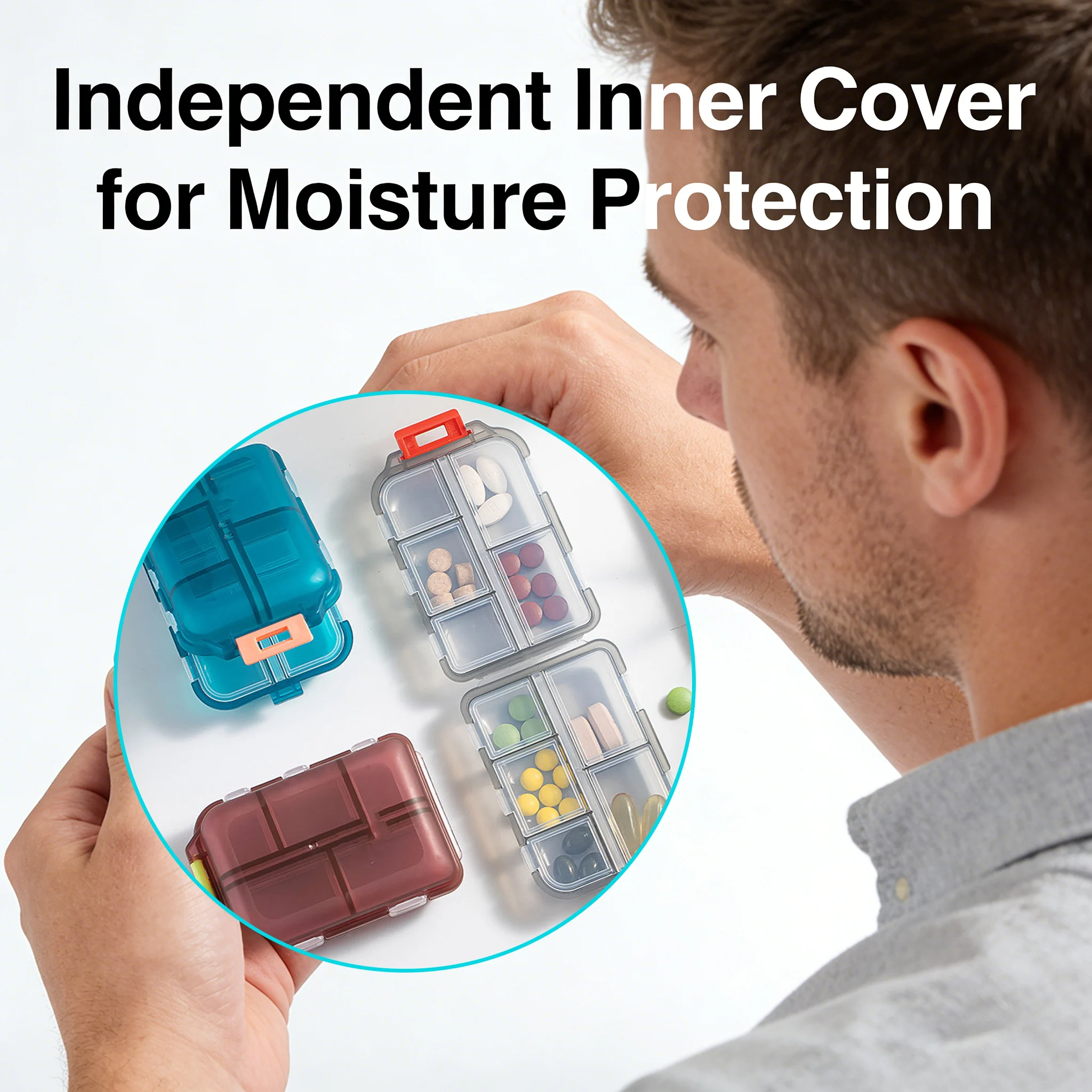 Double-Layer Portable Pill Box