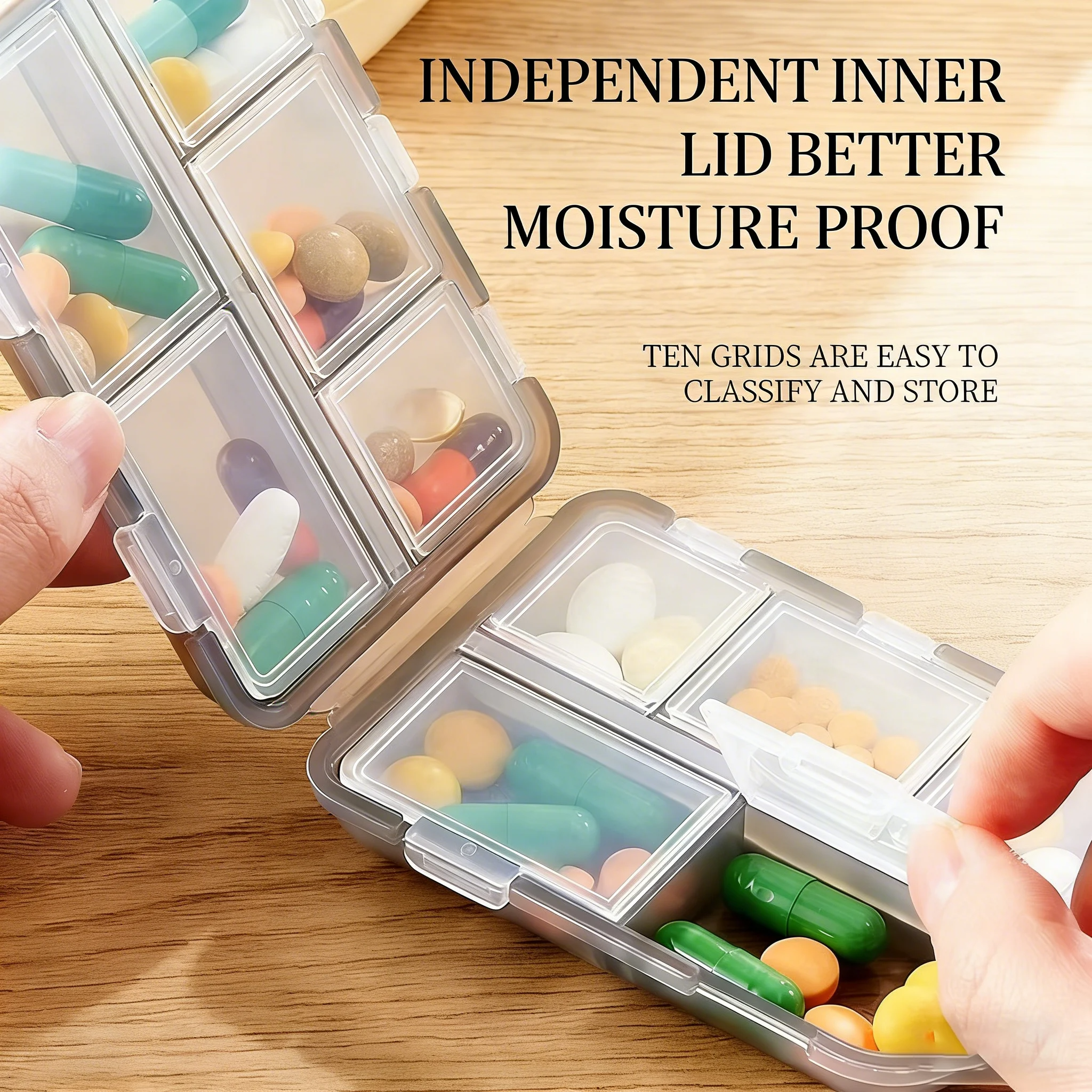 Double-Layer Portable Pill Box