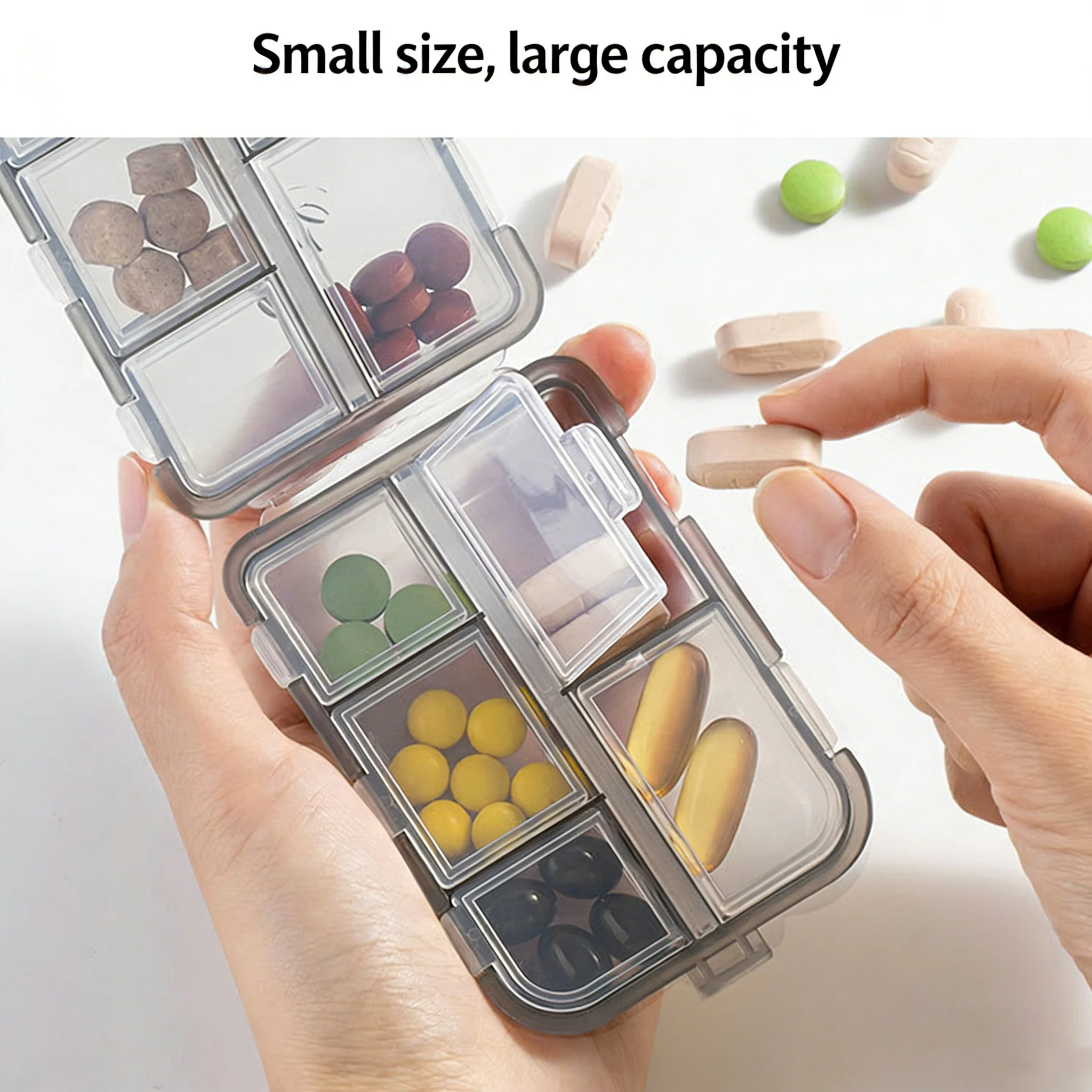 Double-Layer Portable Pill Box