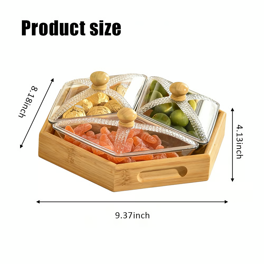 Square Snack Jar Set with Lids and Wooden Tray