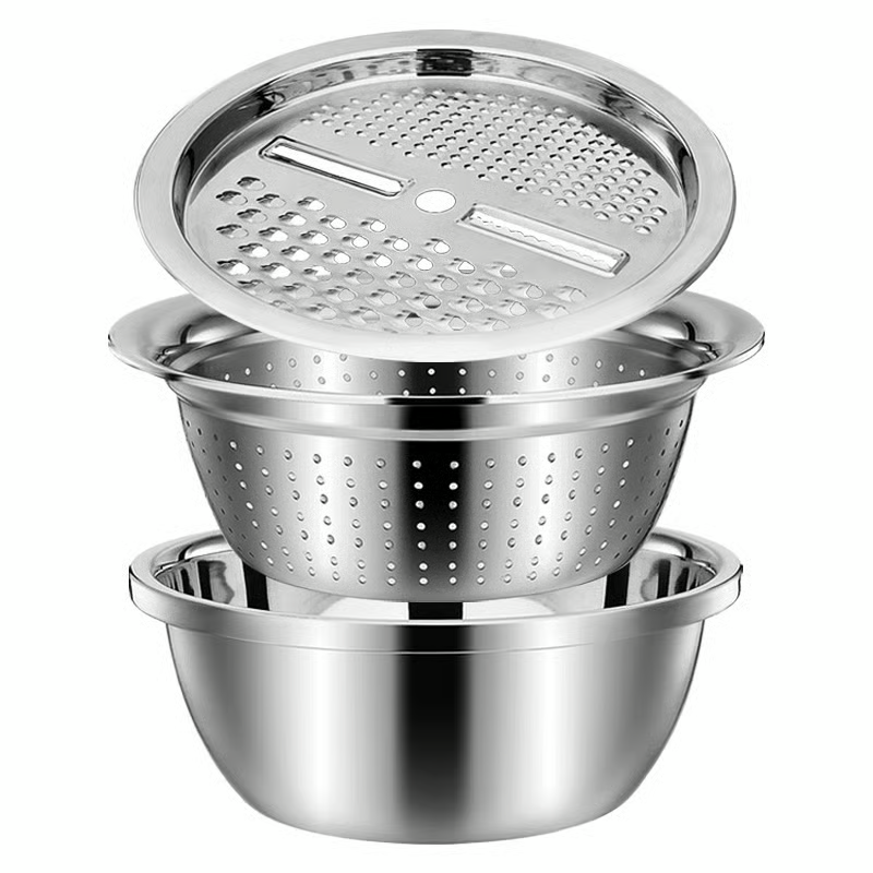 3-in-1 Stainless Steel Grater Bowl