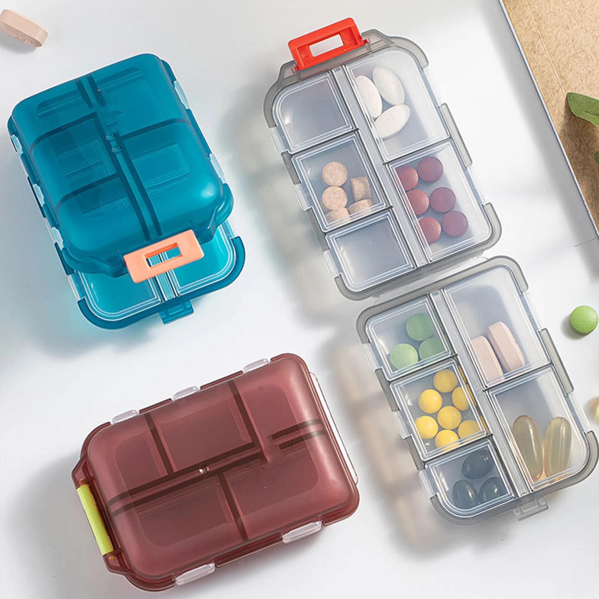 Double-Layer Portable Pill Box