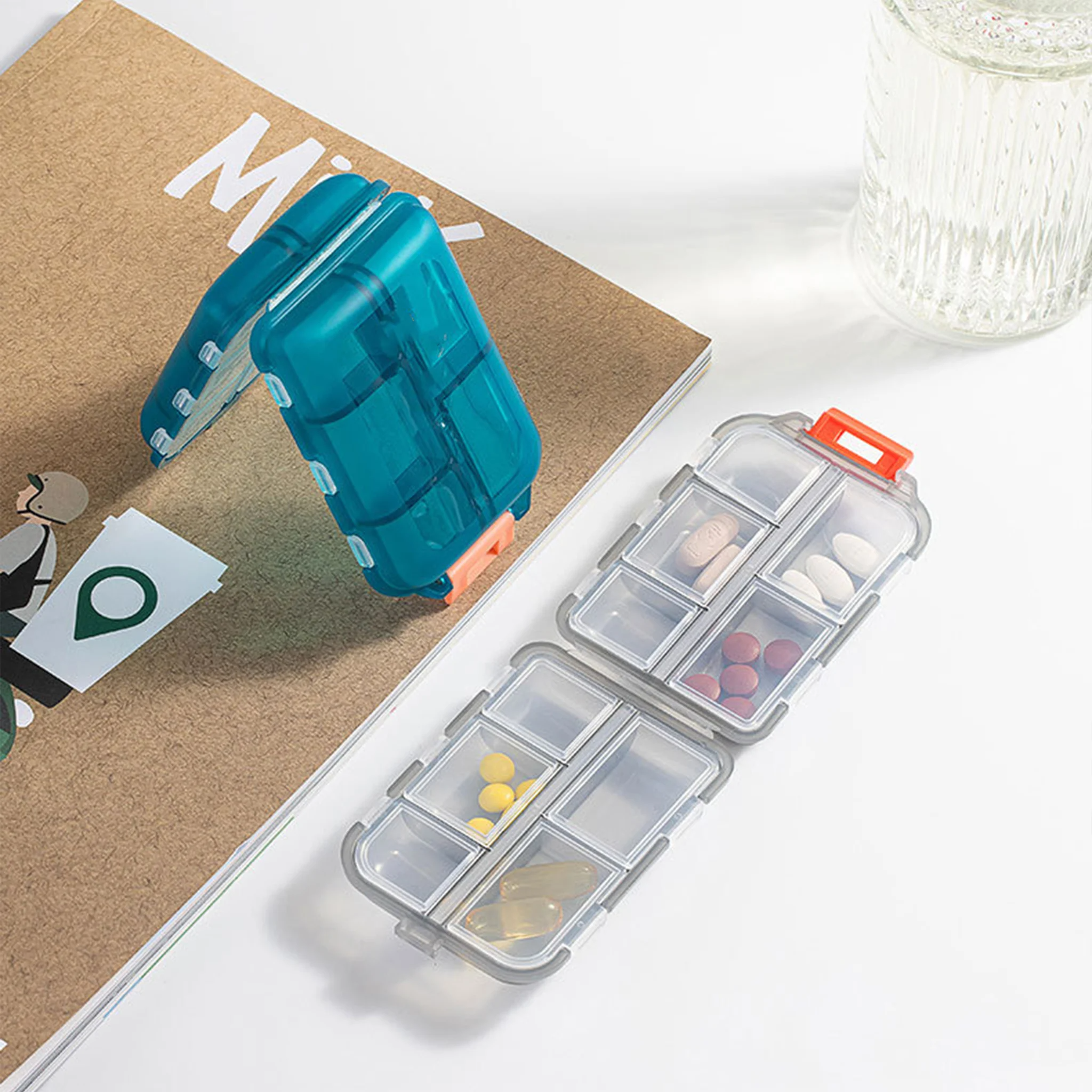 Double-Layer Portable Pill Box