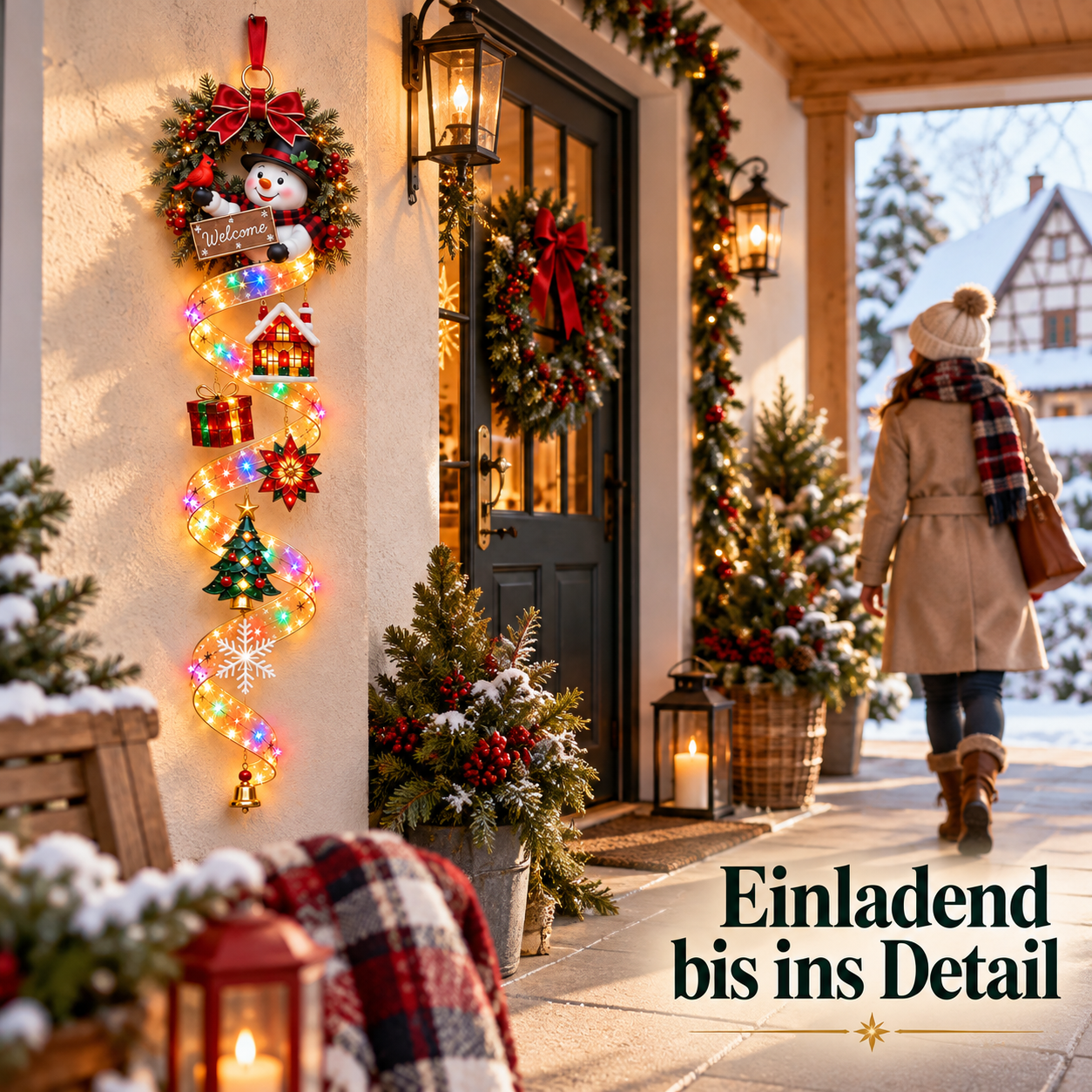 Zwei gleiche Schneemann-Dekorationen je Variante