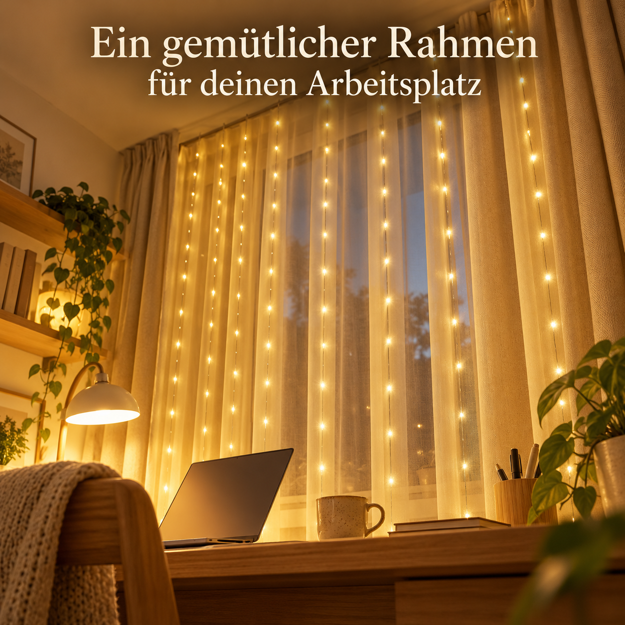 Ein Lichtervorhang mit Fernbedienung, 3 × 3 m