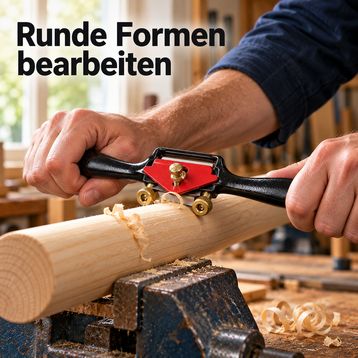 Schwarzer Handhobel mit roter Klingenhalterung und einzelner silberner Wechselklinge