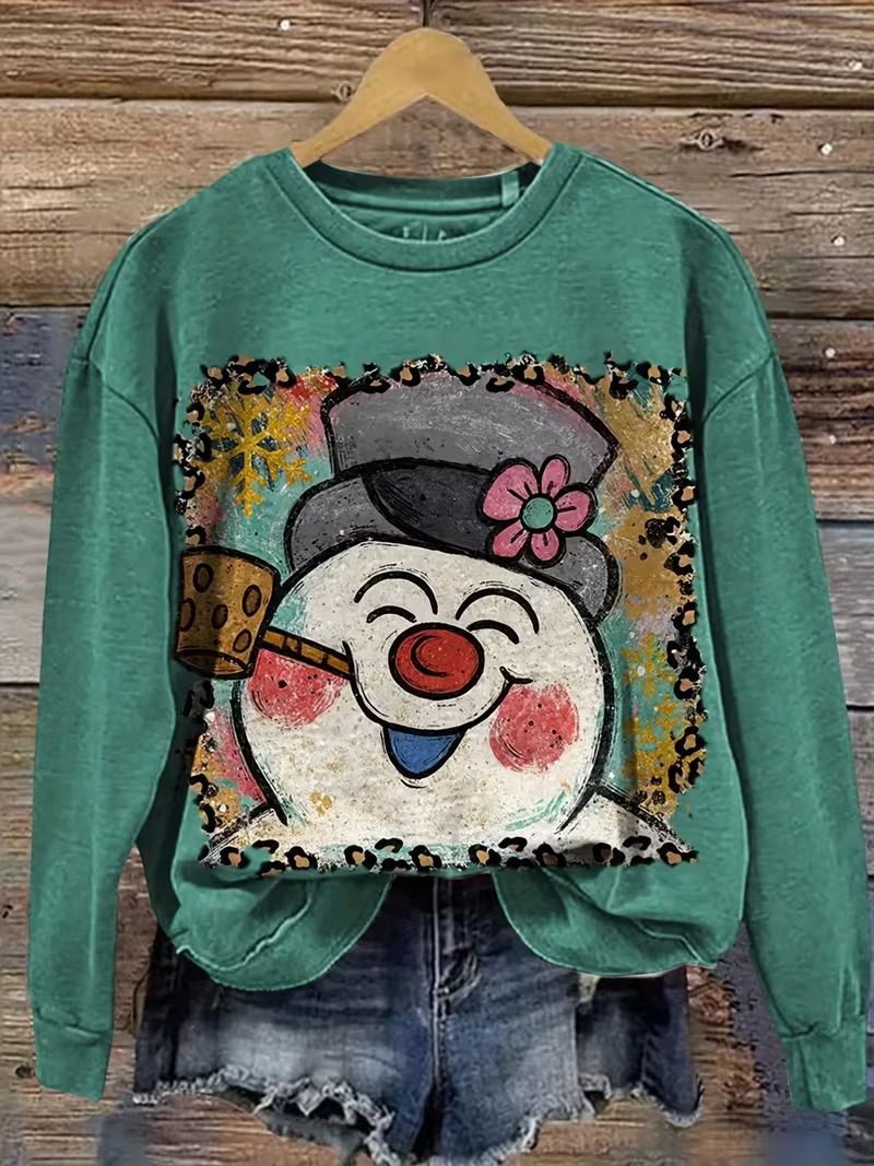 Retro Christmas Snowman Crewneck Sweatshirt
