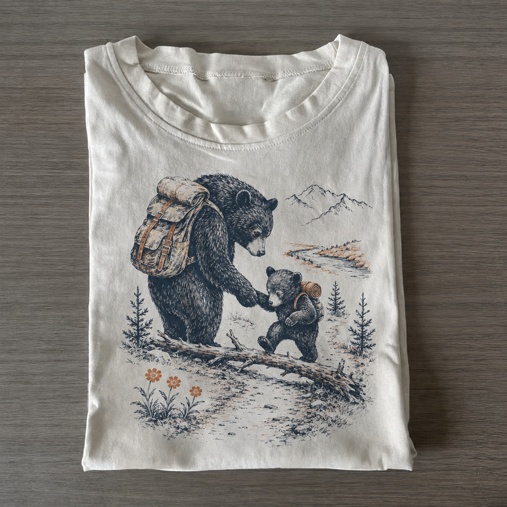 Vintage Bear Hiking T-Shirt