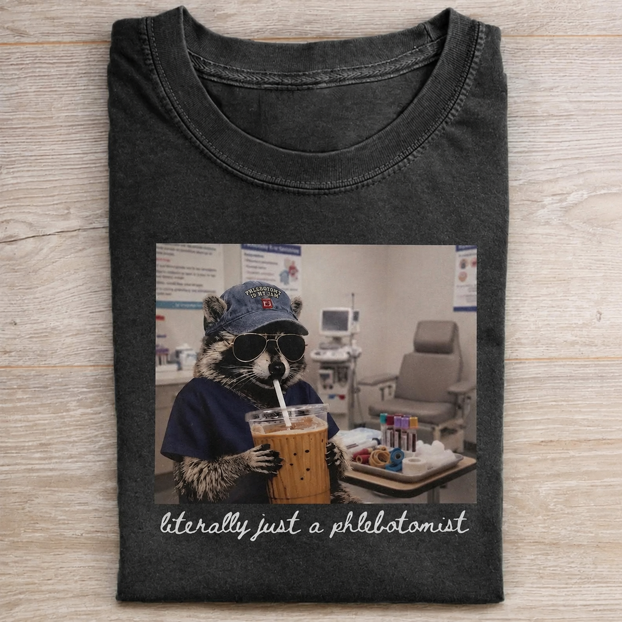 Funny Phlebotomist Raccoon T-Shirt