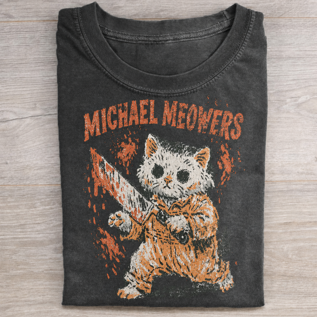 Michael Meowers Funny Horror Cat T-Shirt