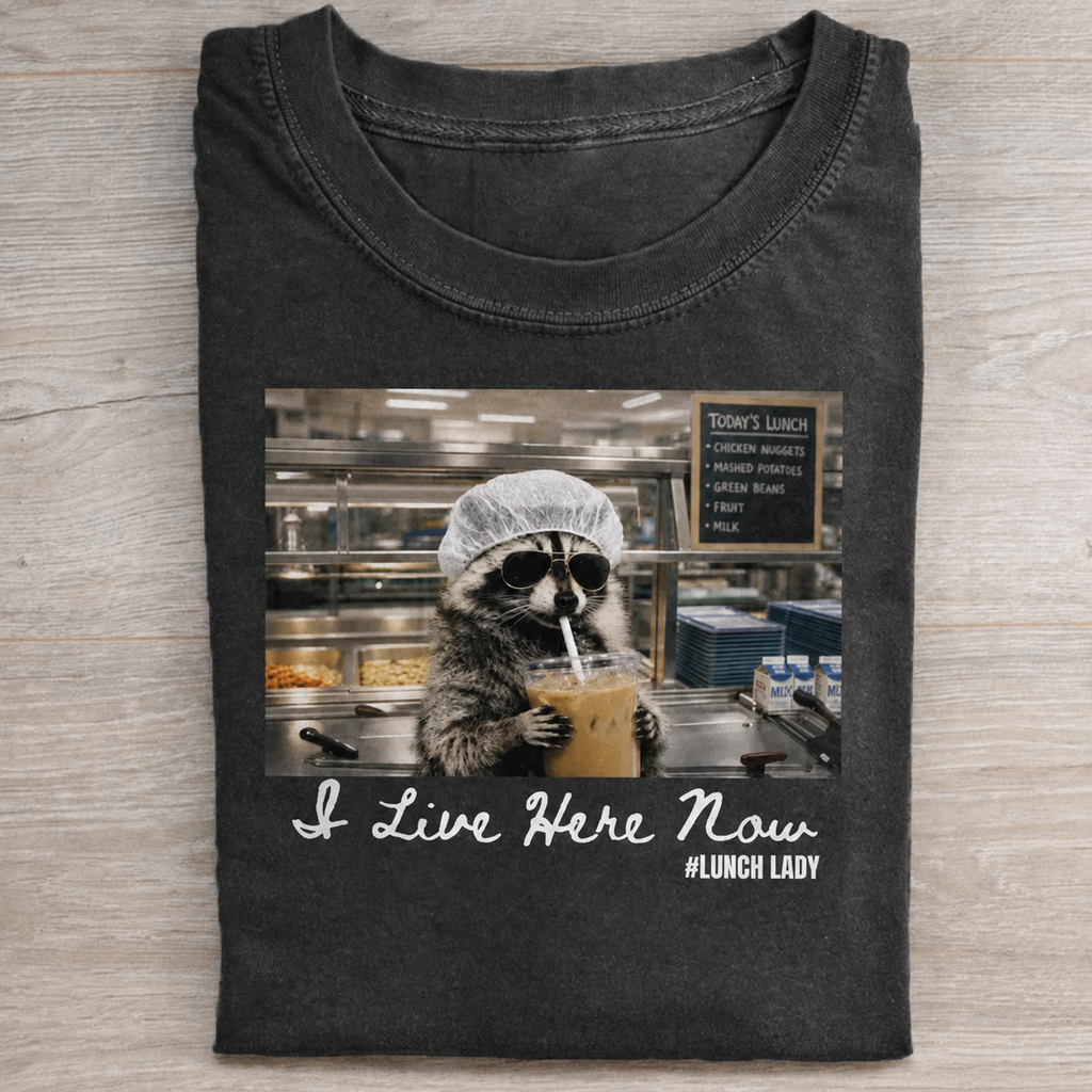 I Live Here Now Raccoon T-Shirt
