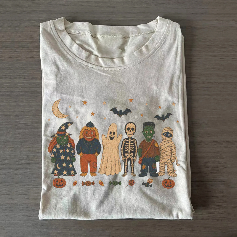 Vintage Halloween Characters Spooky Season T-shirt
