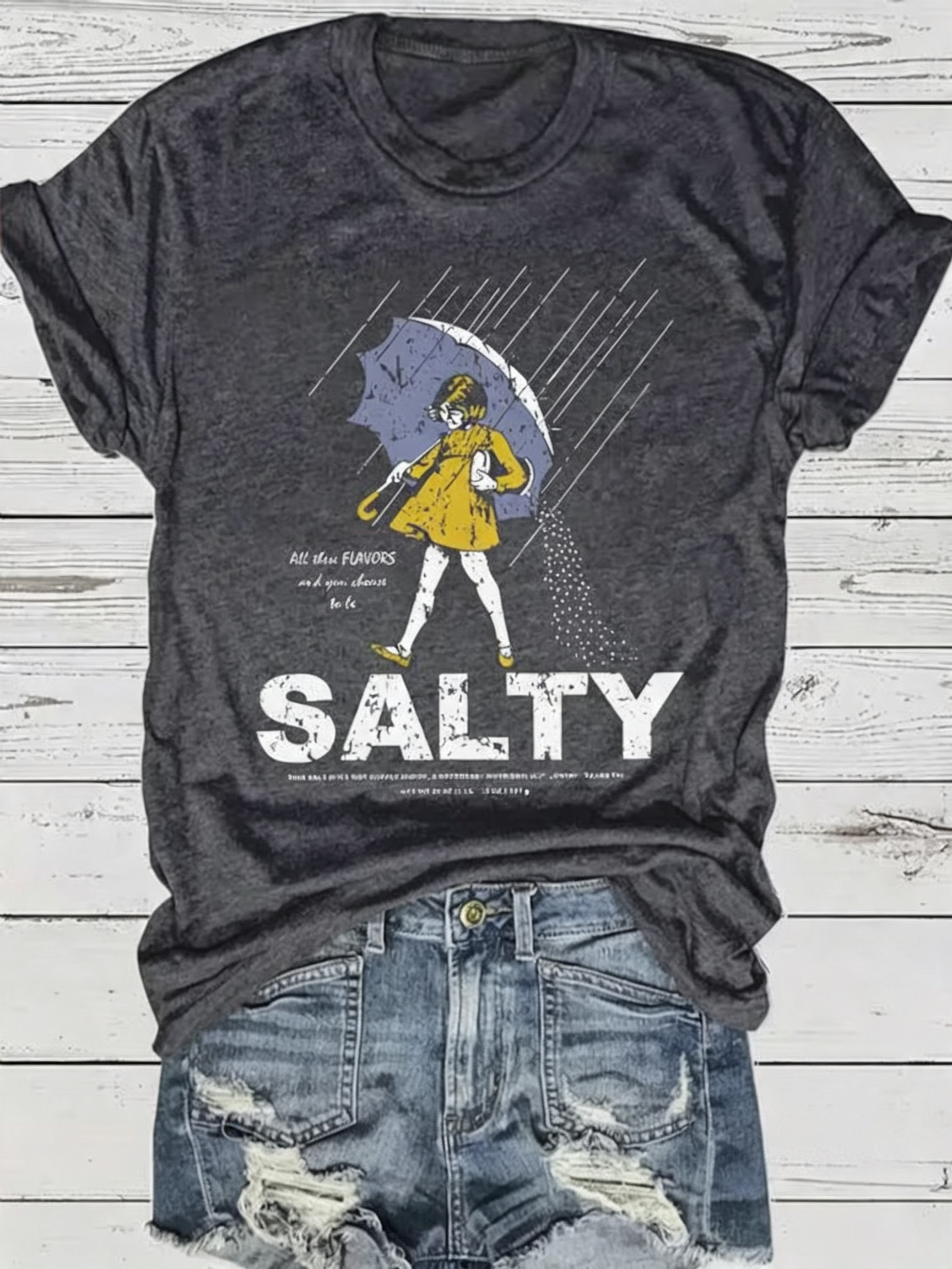 Retro Salty Girl Graphic  T-Shirt