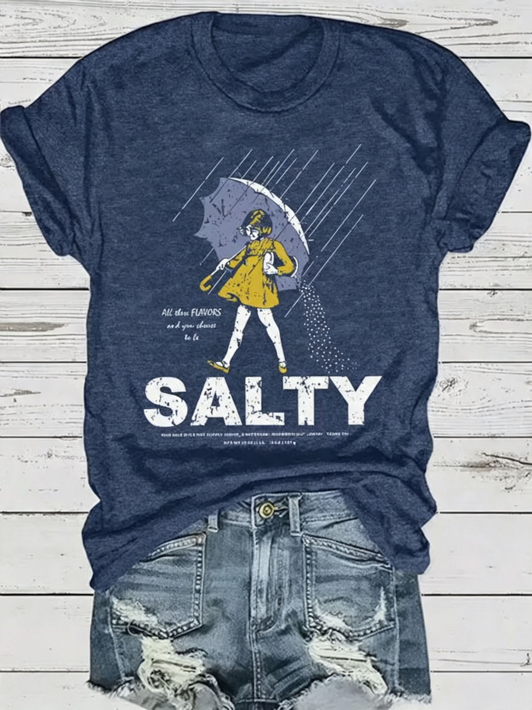 Retro Salty Girl Graphic  T-Shirt
