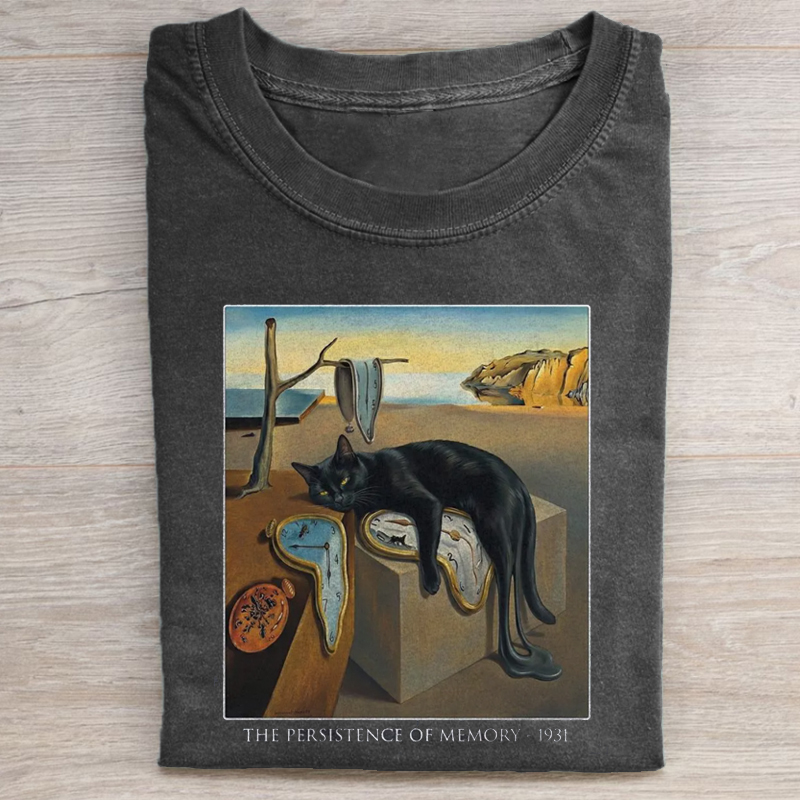 Persistence of Memory Black Cat T-shirt