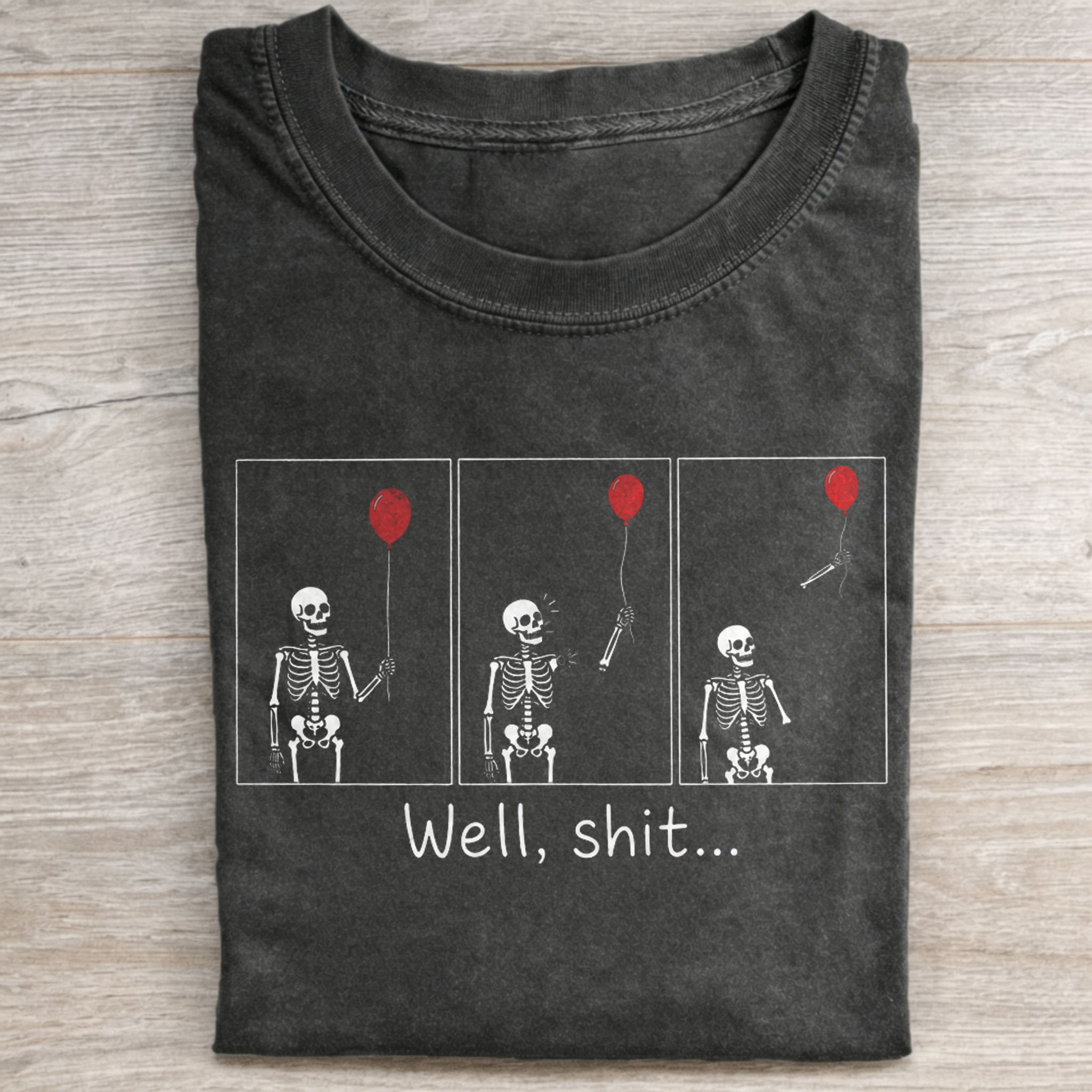 Funny Skeleton Lost Balloon T-shirt