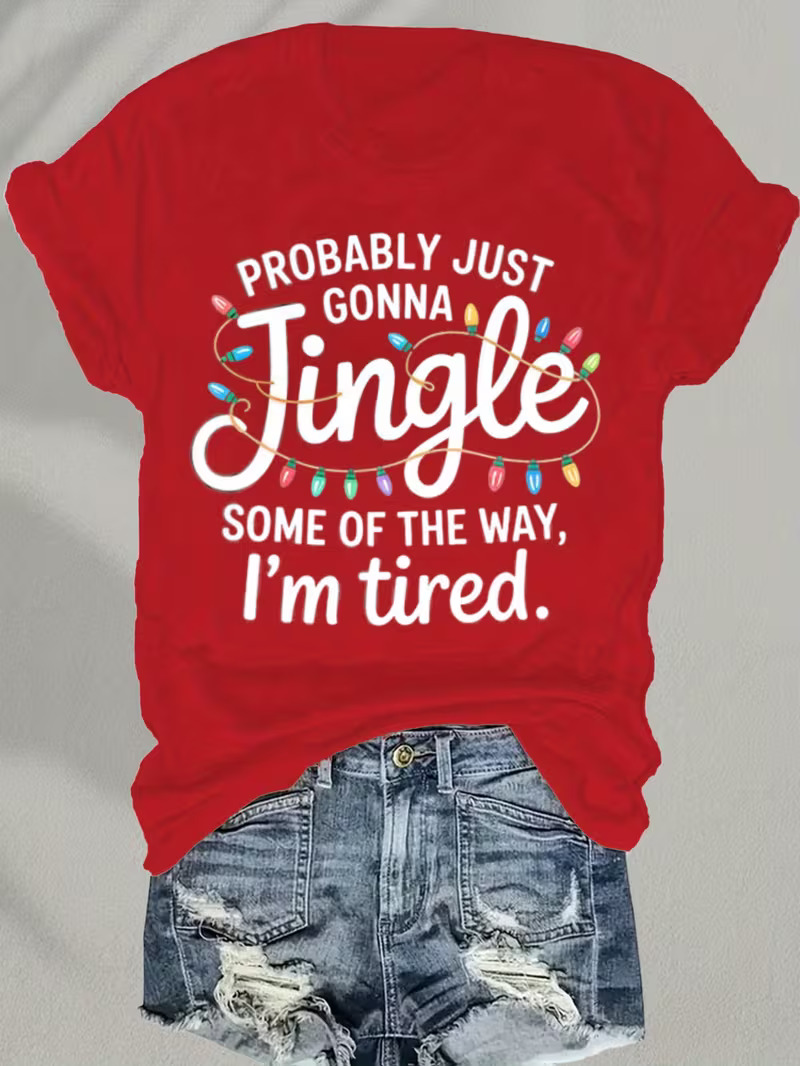Funny Tired Christmas Holiday Graphic T-Shirt