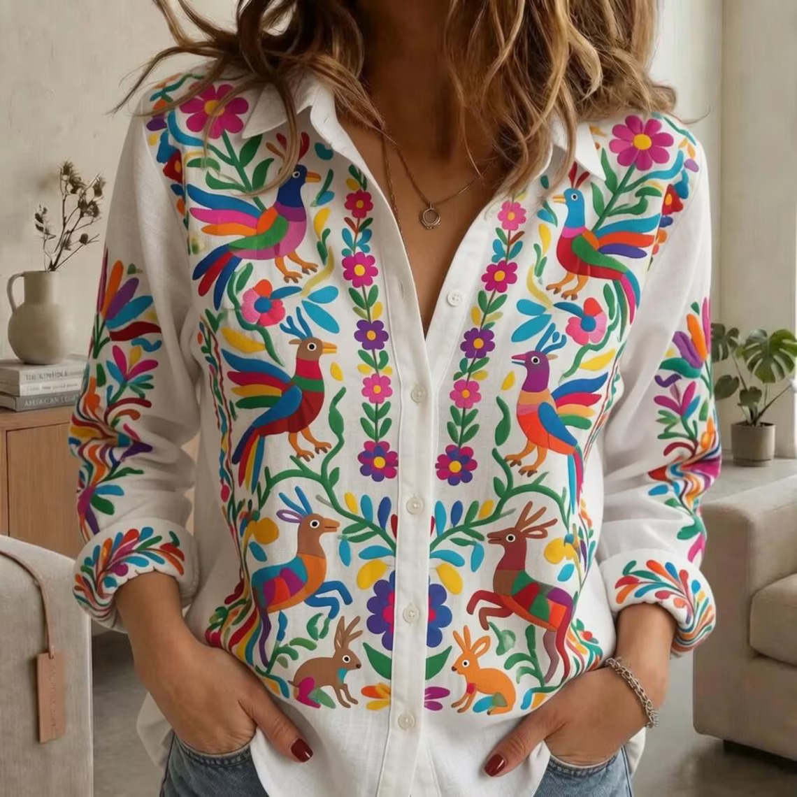 Mexican Huipil Blouse Shirt