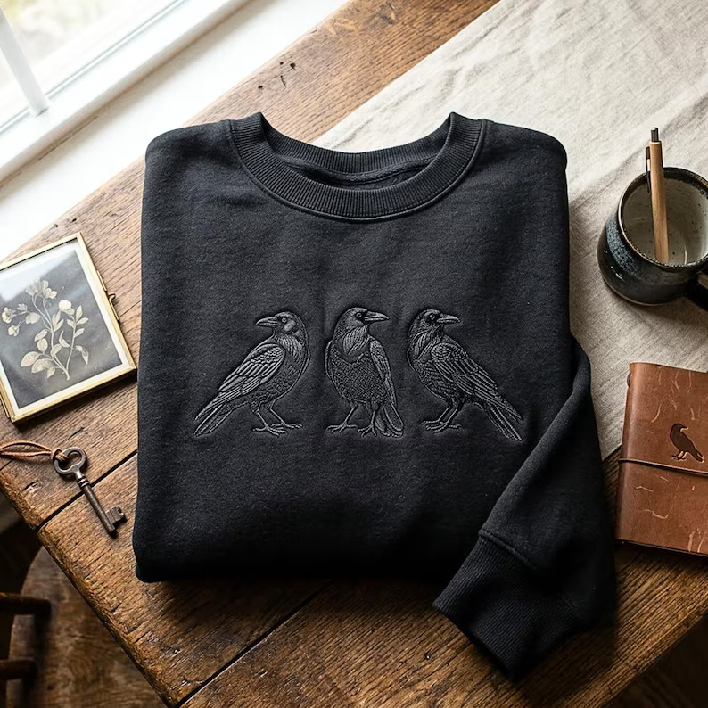 Embroidered Raven Sweatshirt