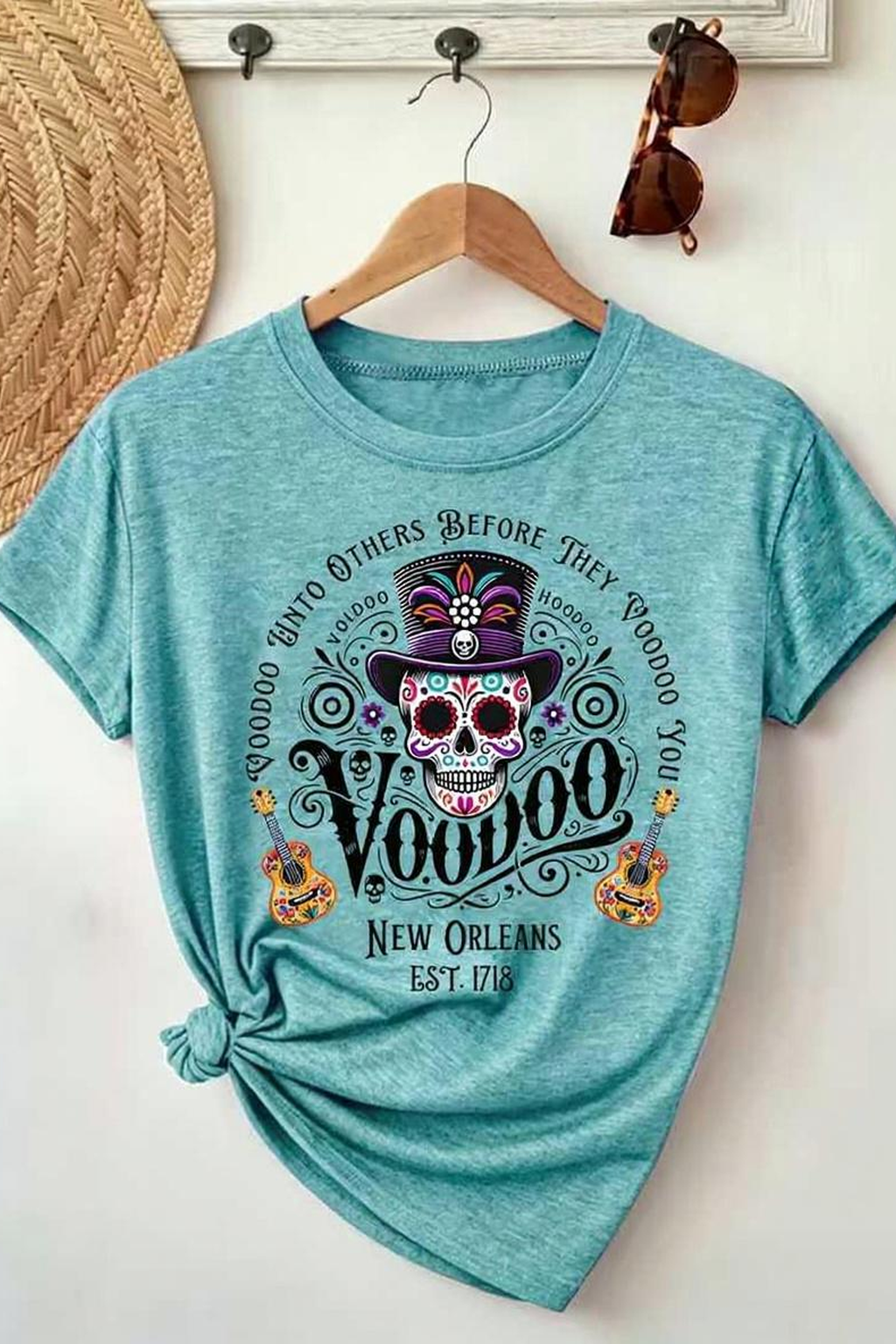 New Orleans Voodoo Sugar Skull T‑Shirt