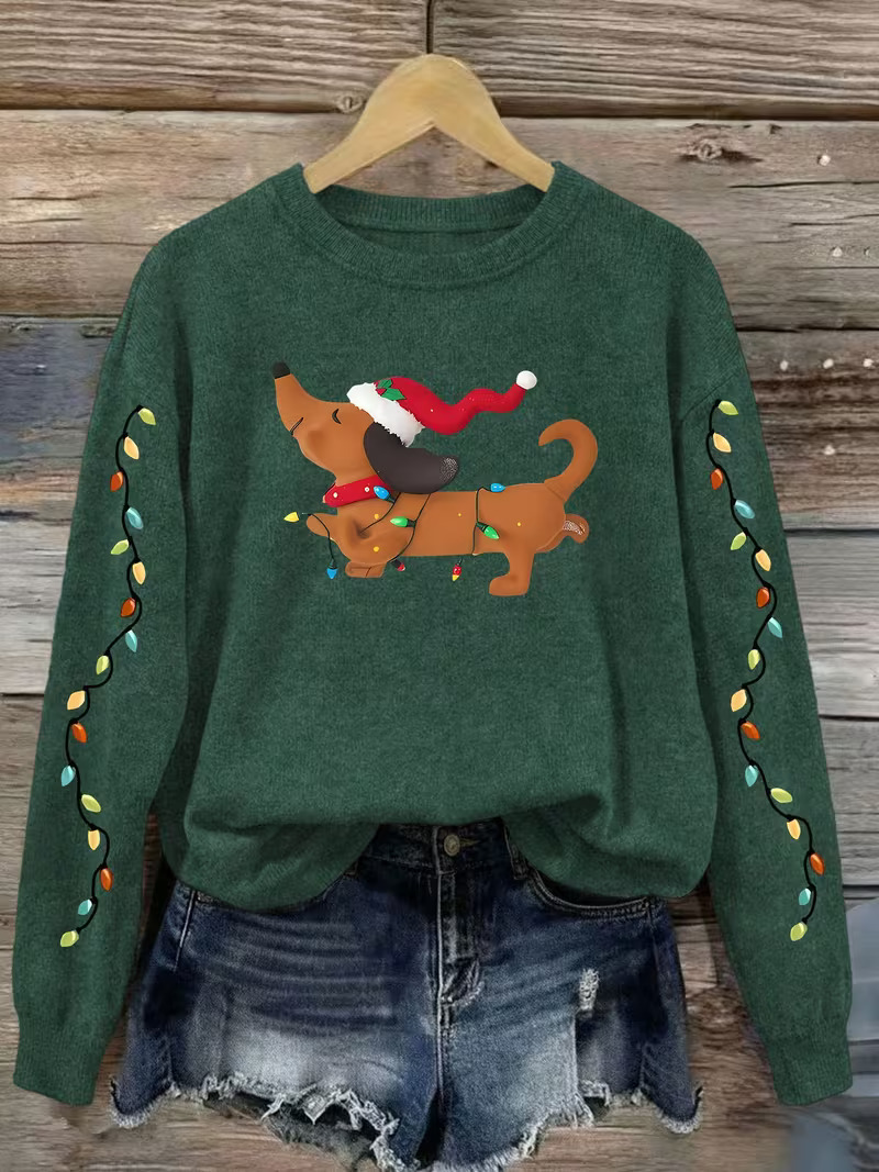Cute Christmas Dachshund Holiday Sweatshirt