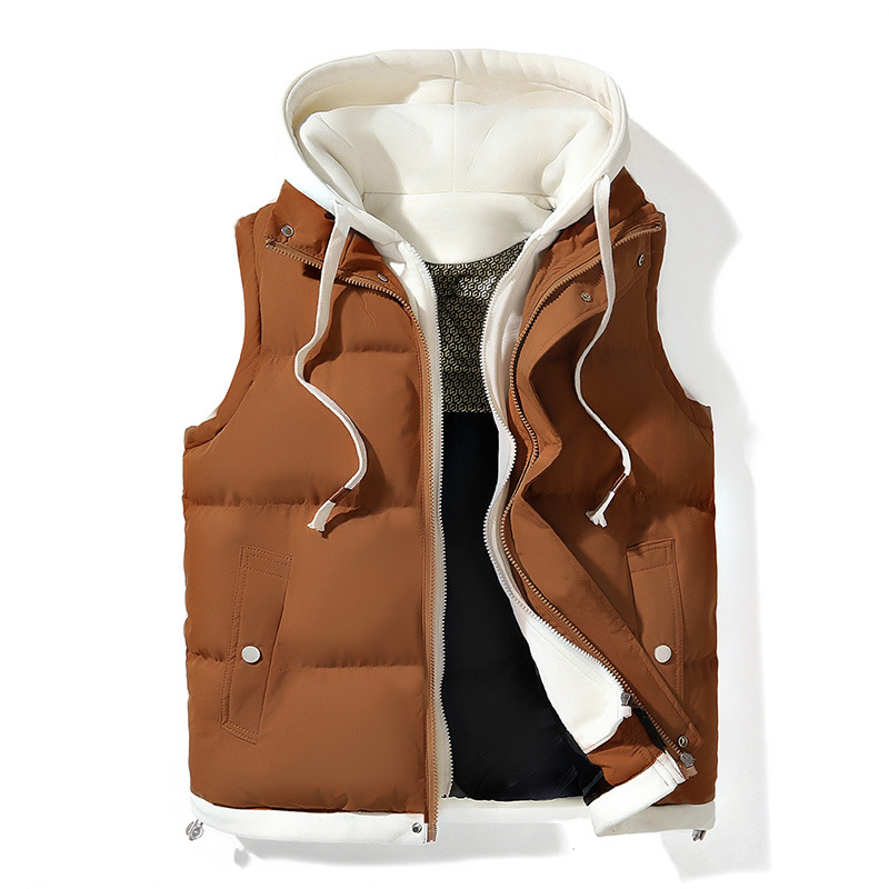 Two‑tone Hooded  Vest