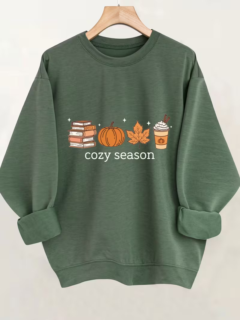 Cozy Season Books Pumpkin Crewneck Sweatshirt