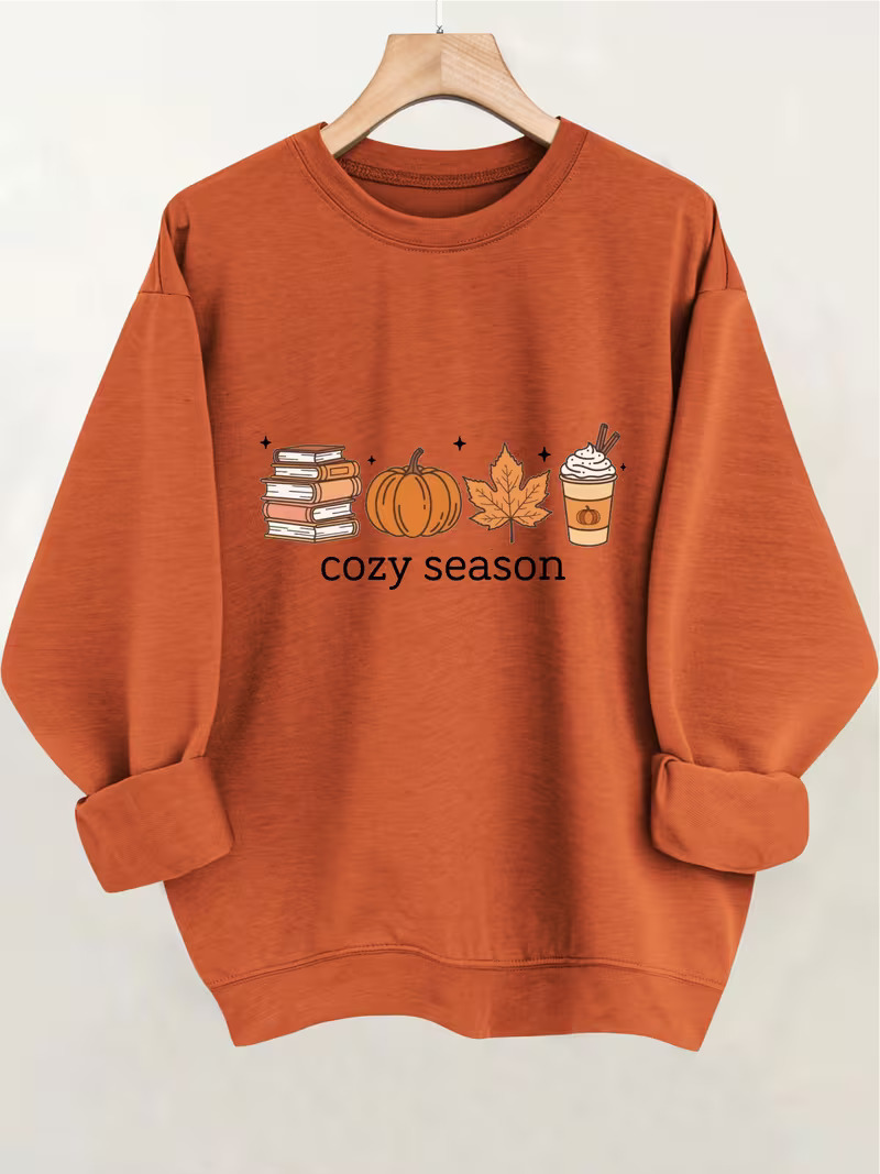 Cozy Season Books Pumpkin Crewneck Sweatshirt