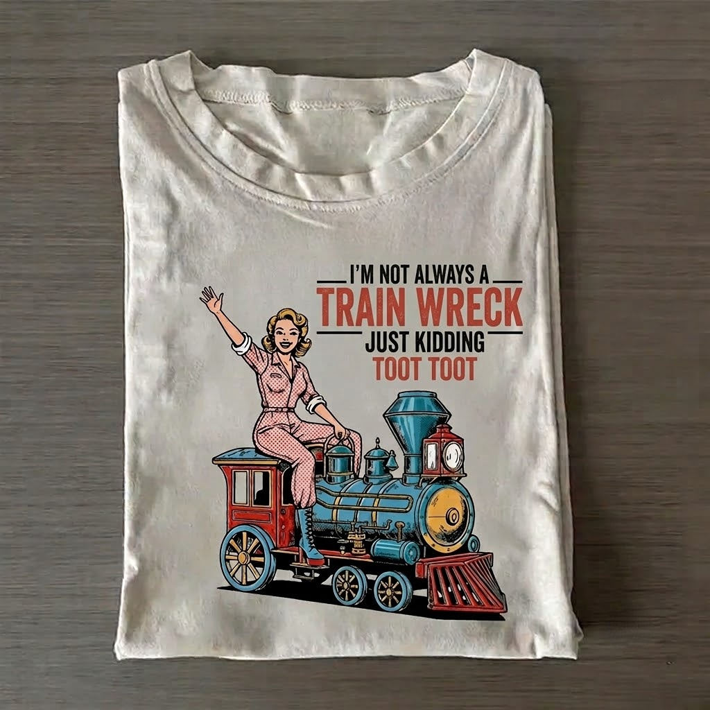 I'm not always a train wreck, Funny retro woman T-Shirt