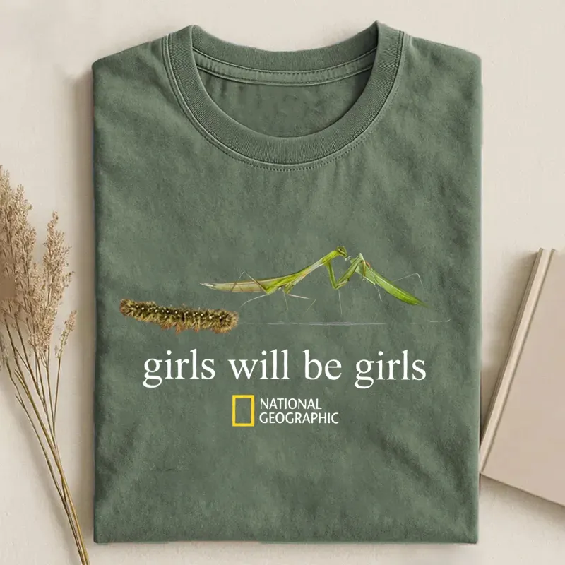 Vintage Girls Will Be Girls Praying Mantis T-shirt