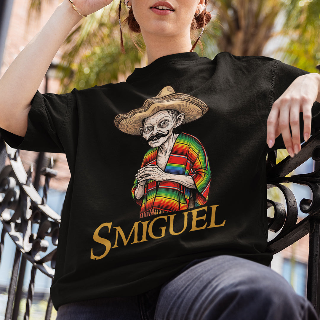 Smiguel Funny Mexican Meme Graphic T-Shirt, Sombrero Serape Poncho Vintage Cinco De Mayo Tee For Men Women