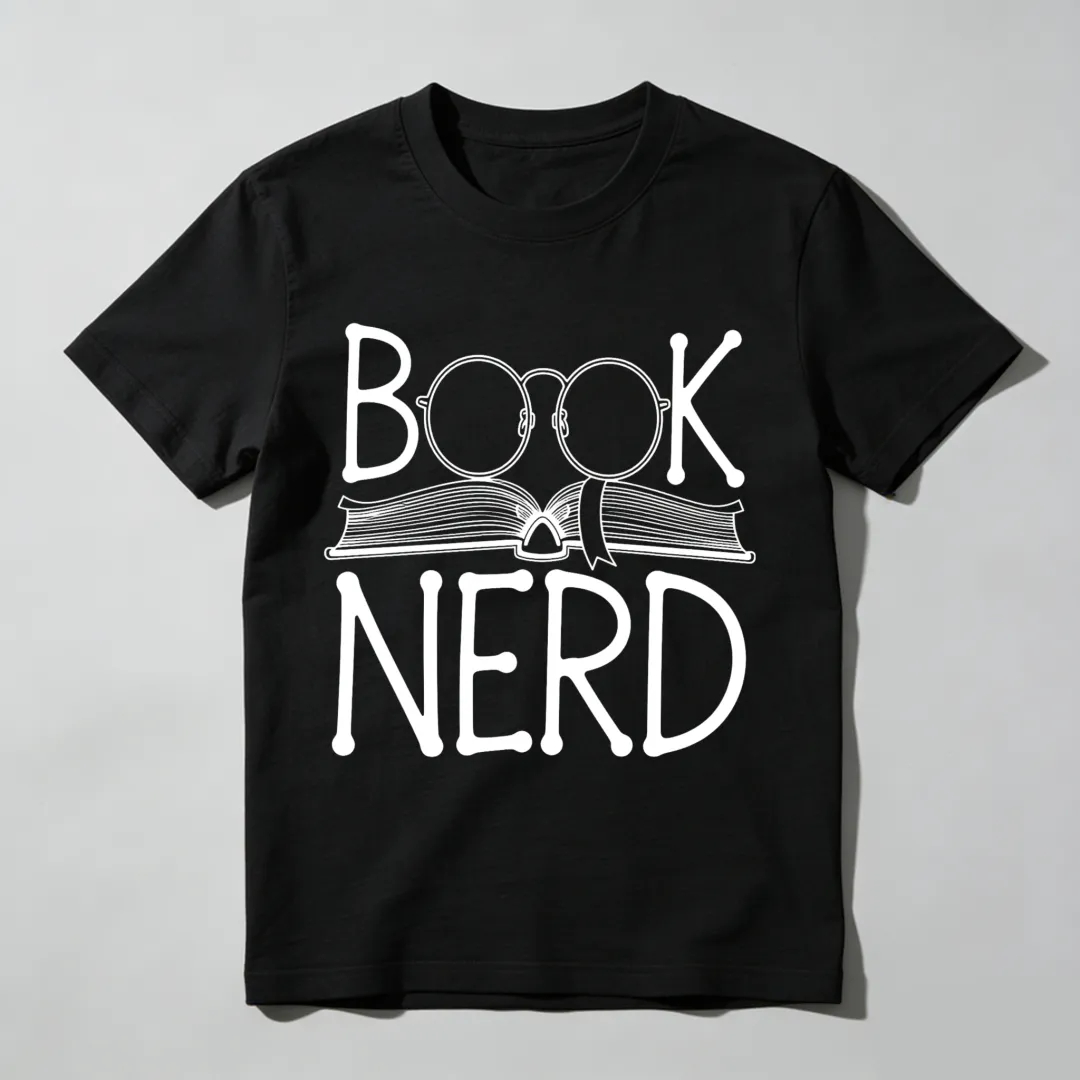 Book Nerd With Glasses And Open Book Unisex Classic T-shirt