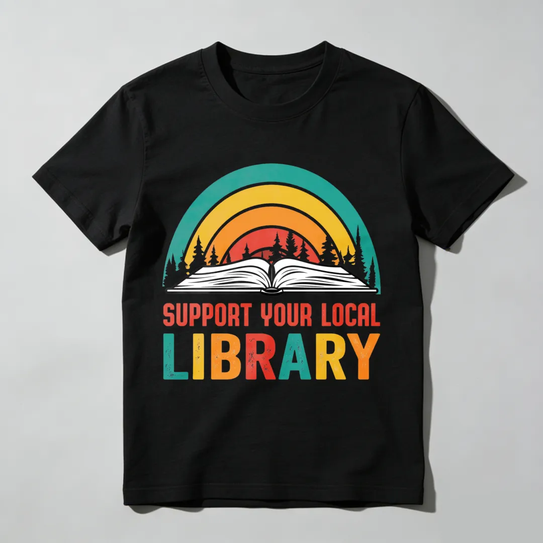Support Your Local Library Rainbow Book Forest Unisex Classic T-shirt