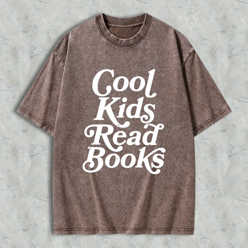 Cool Kids Read Books Unisex Washed T-shirt