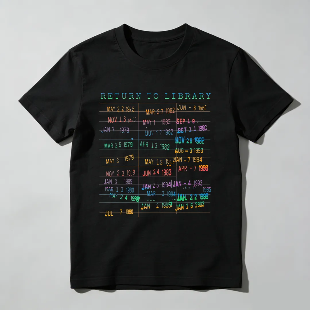Return To Library Dates Pattern Unisex Classic T-shirt