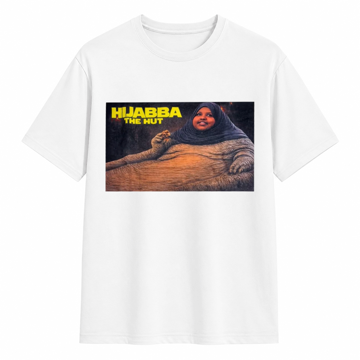 Hijabba The Hut Viral Internet Meme Graphic T-Shirt, Funny Pun Parody Streetwear Black Tee