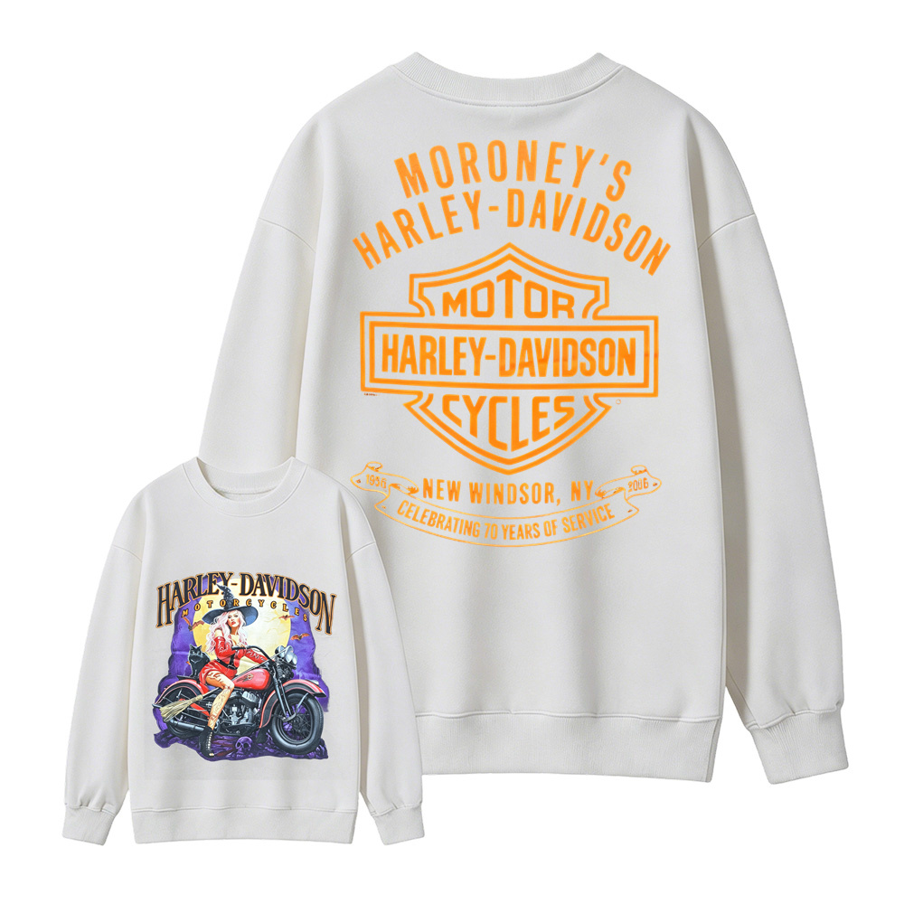 Vintage Motorcycle Graphic Sweatshirt – Retro Biker Style Crewneck Pullover