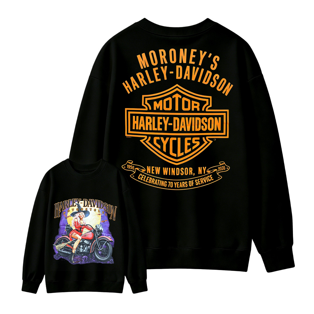 Vintage Motorcycle Graphic Sweatshirt – Retro Biker Style Crewneck Pullover
