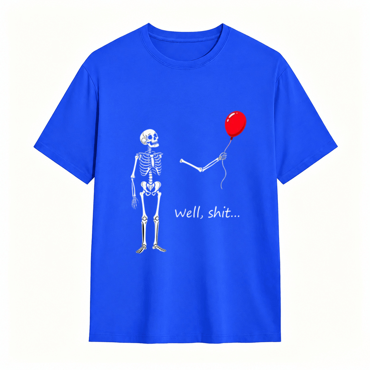 Skeleton Balloon “Well, Shit…” Halloween T-Shirt – Funny Spooky Graphic Tee