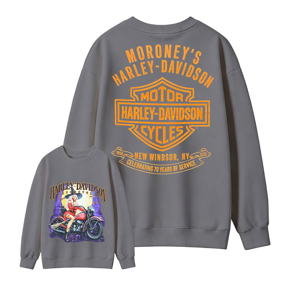 Vintage Motorcycle Graphic Sweatshirt – Retro Biker Style Crewneck Pullover