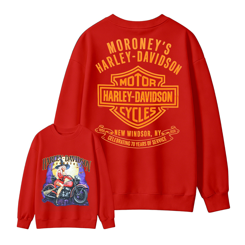 Vintage Motorcycle Graphic Sweatshirt – Retro Biker Style Crewneck Pullover
