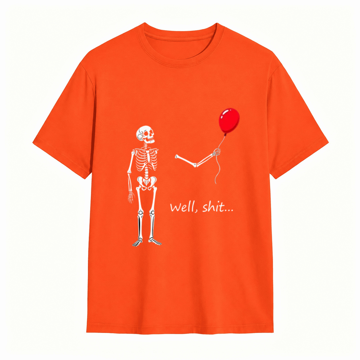 Skeleton Balloon “Well, Shit…” Halloween T-Shirt – Funny Spooky Graphic Tee